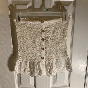 White dressy crop top